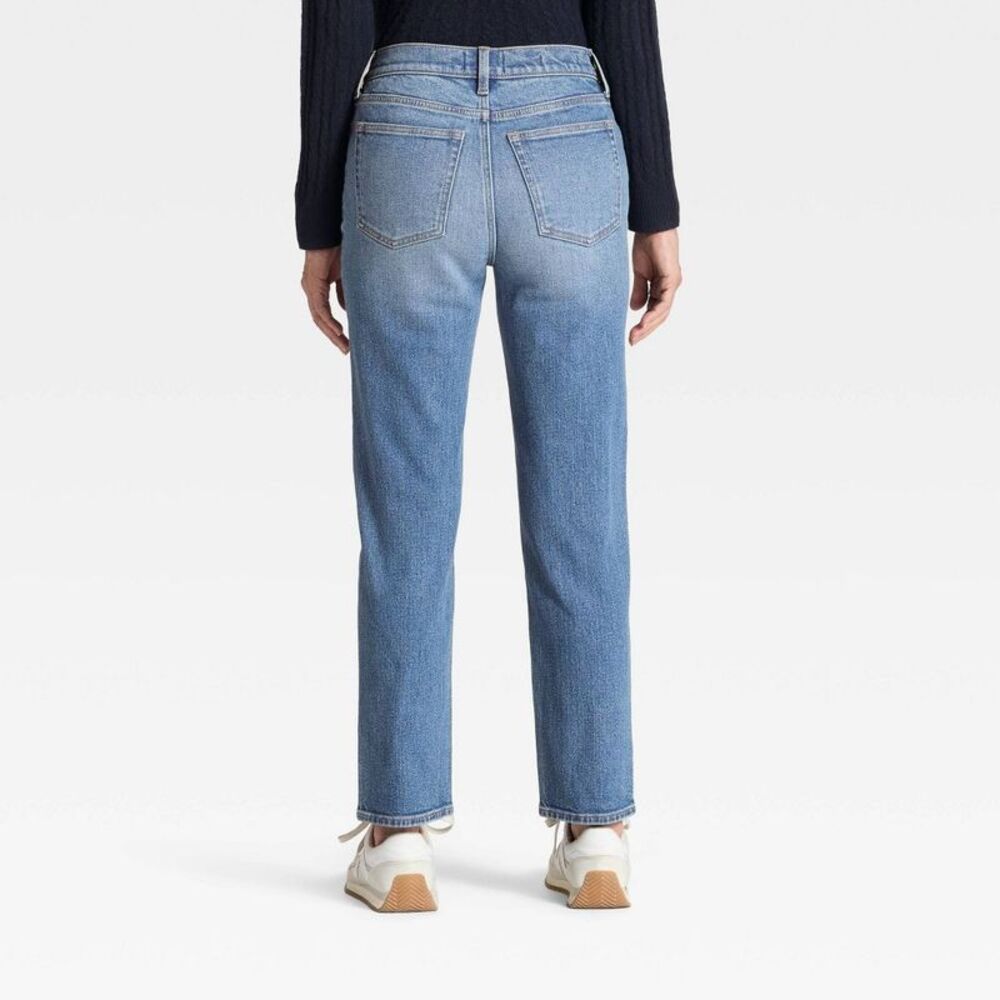 Women's Mid-Rise 80's Slim Straight Ankle Jeans - Universal Thread Light Wash 2 - Picture 2 of 5
